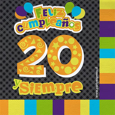 Servilleta 20 Y Tantos 20 Unidades