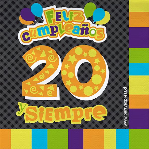 SERVILLETA 20 Y TANTOS   20 UNIDADES