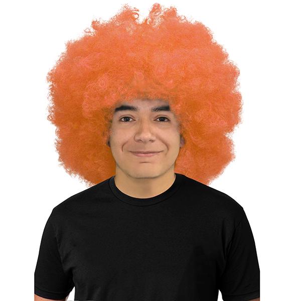 Peluca Afro Fluor Naranjo