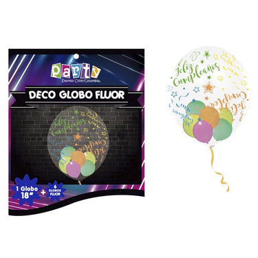 Globo #18 Fluor "Feliz Cumpleaños"