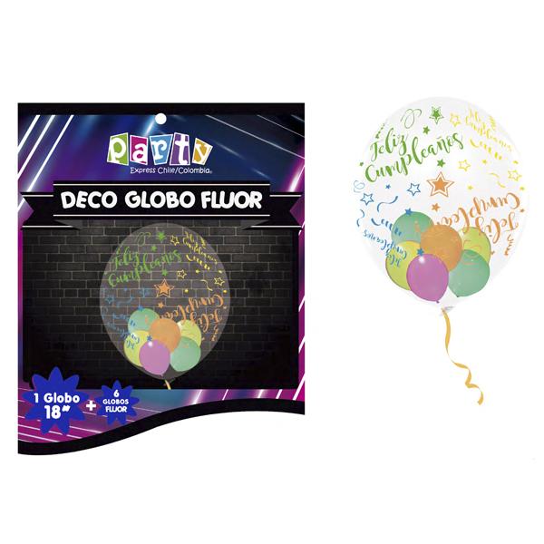 Globo #18 Fluor "Feliz Cumpleaños"