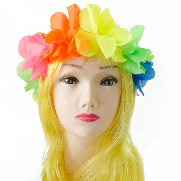 Cintillo Flor Fluor Colores - Multicolor