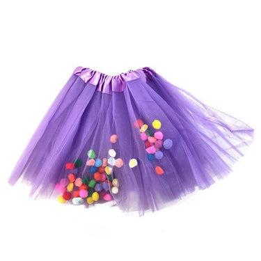 Tutu 30 Cm Pompon Morado
