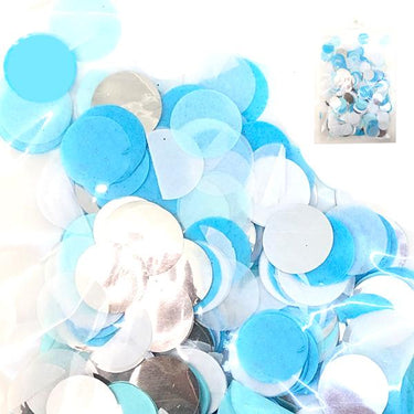 Confeti Redondo /Celeste /Azul /Blanco /Plateado