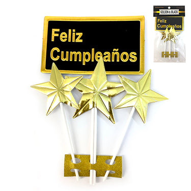 Set Pick Estrella 3 Piezas Feliz Cumpleaños