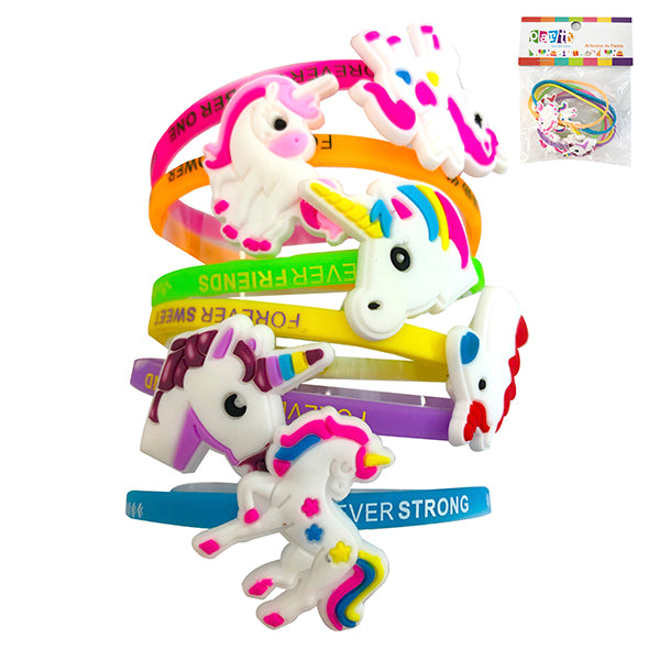 CHICHE PULSERA UNICORNIO   6 UNIDADES