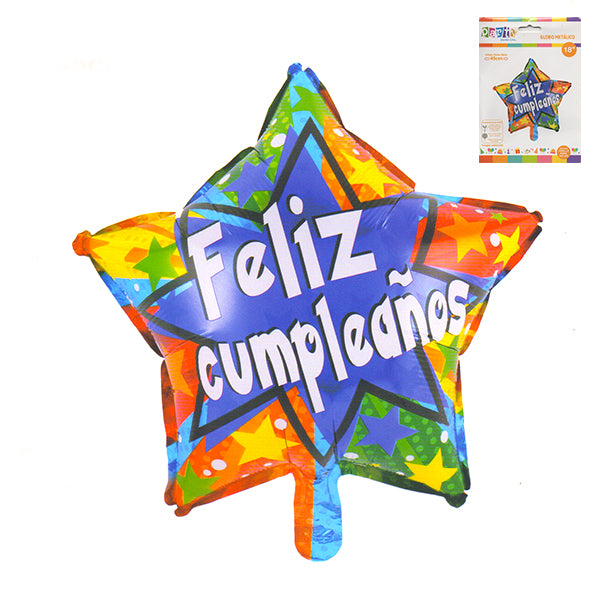 GLOBO MYLAR ESTRELLA  18" F.C COLORES