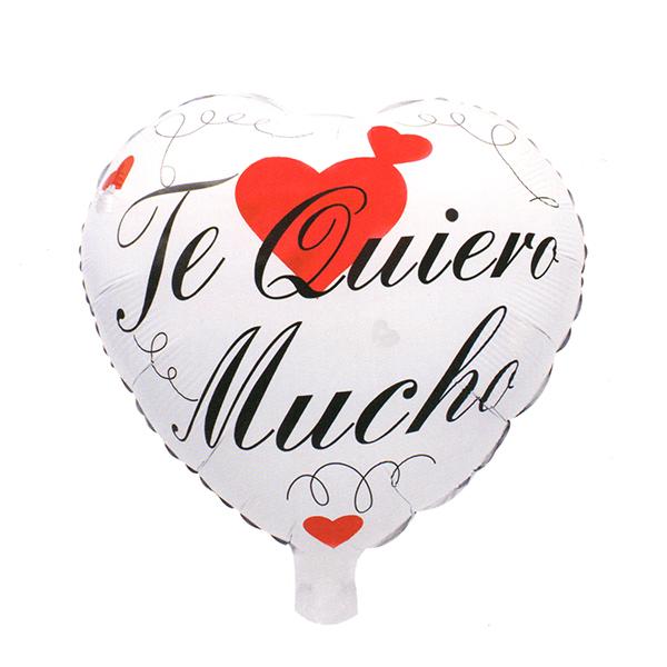 GLOBO MYLAR 18" CORAZON BLANCO "TE QUIERO MUCHO"