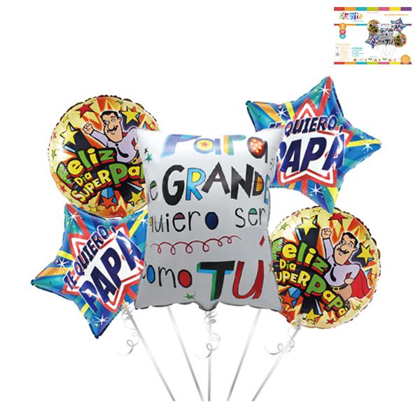 SET GLOBO MYLAR "FELIZ DÍA SUPER PAPA"