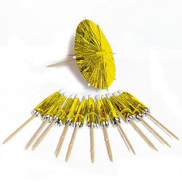 Pick Paragua Metal Dorado 12 Unidades