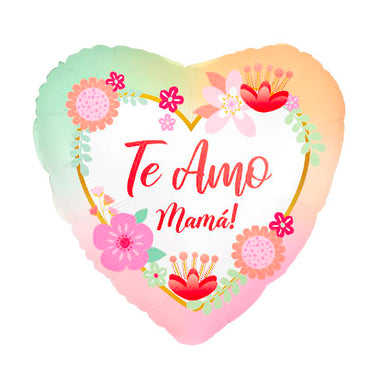 Globo Mylar Corazon 18" Te Amo Mama Pastel