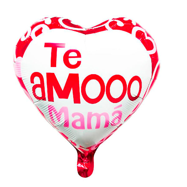 GLOBO MYLAR CORAZON 18" TE AMOOO MAMA