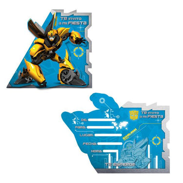 Tarjeta Invitacion Transformers 6 Unidades