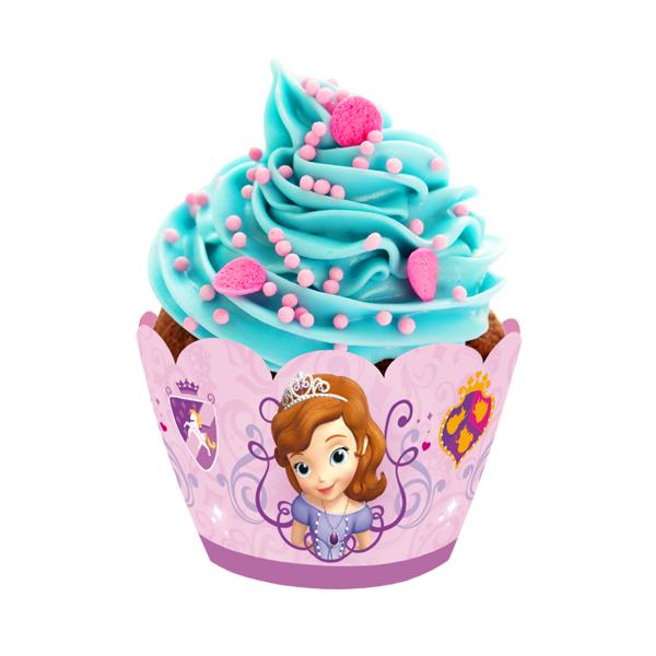 PORTA CUPCAKES PRINCESA SOFIA   6 UNIDADES